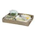 thumbnail image 2 of Kouboo Loma Rectangular Rattan Serving Tray With Handles, Decorative, Platters For Coffee, Breakfast, Tray For Bread, Fruits, Kitchen Counter, Black Wash, 2 of 5