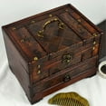 thumbnail image 4 of CIYISON Traditional Chinese Wooden Jewelry Box with Mirror and Drawer Elegant Earrings and Small Trinkets Holder for Women, 4 of 12