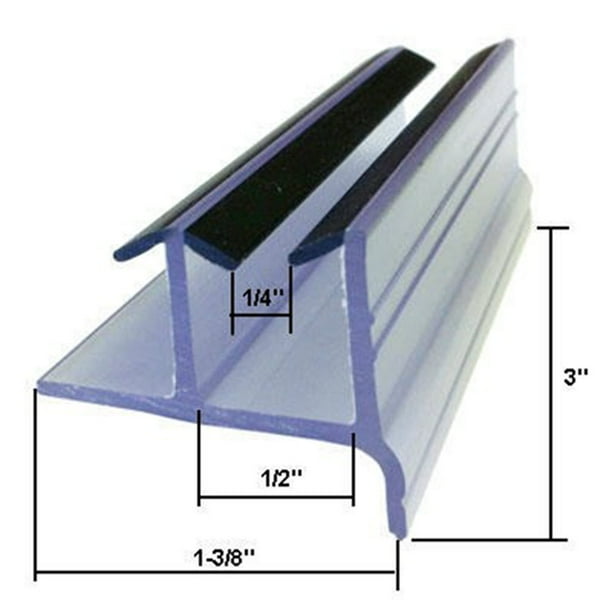 Clear Sliding Shower Door Bottom Guide 3" x 13/8" x 1/4"