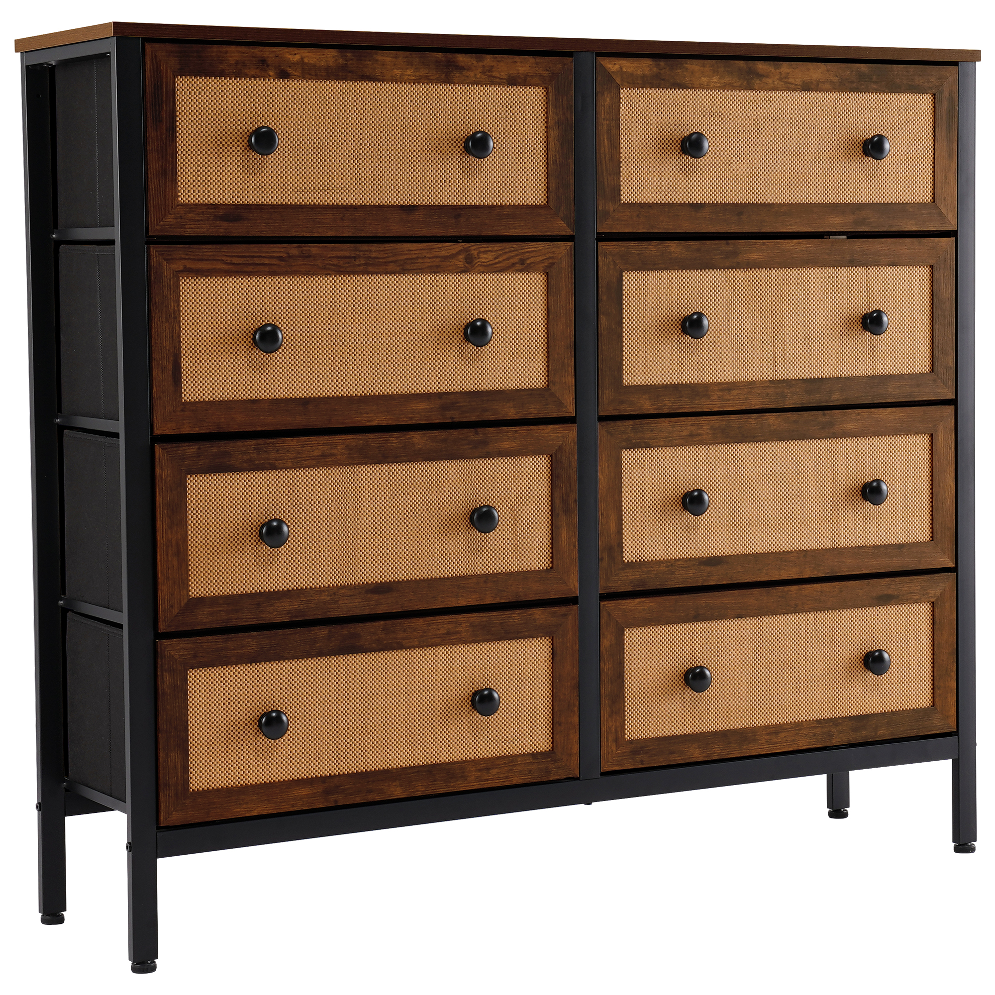 Uforic Horizontal Dressers Fabric Storage Dresser with 8 Drawer Fabric for Hallways,Bedrooms,Closets,Steel Frame,Wooden Surface
