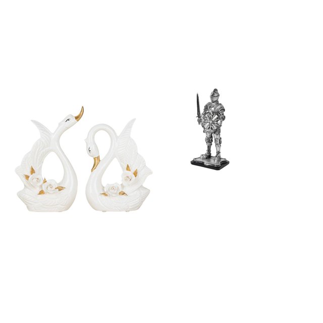 Elegante Estatua De Cerámica De Cisne Y Caballero, Animal Y Figura, Adorno Decorativo Creativo De Mesa Para Estantería, Armario, Entrada, Escritorio De Oficina, Regalo De Inauguración De La