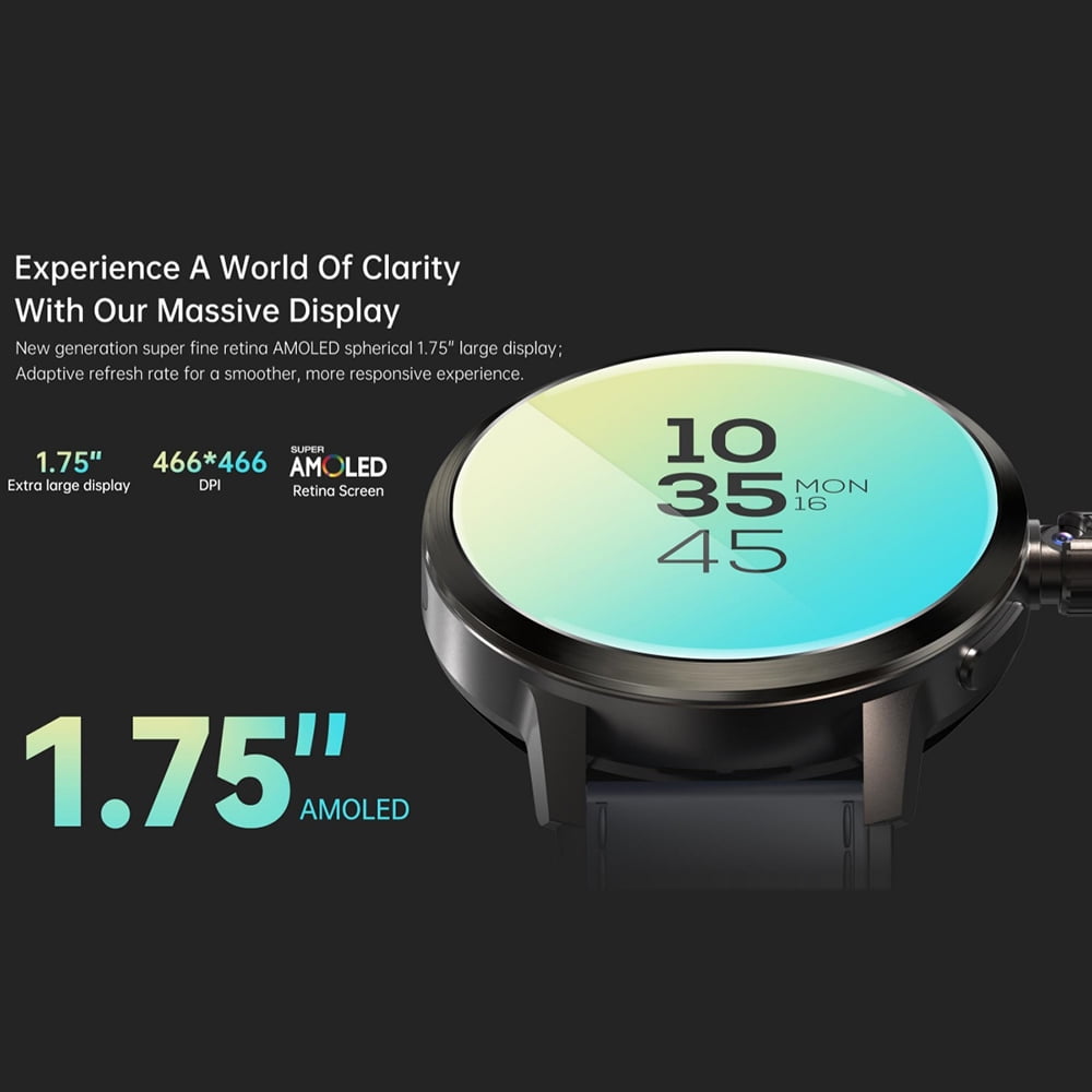 4G Smartwatch SL8541E Quad-Core 2GB 16GB Rotating Camera Men's Watch 1.75-inch AMOLED Large Screen Android 8.1 Smartwatch 1520mAh WiFi Bluetooth GPS Fitness Tracker Sports Watch (Black)