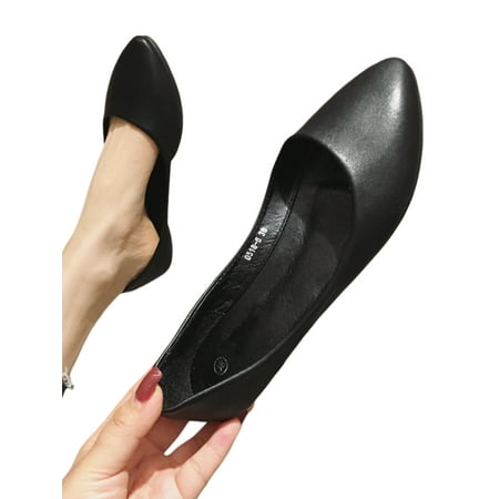 

SIMANLAN Women s Dress Shoe Comfort Flat Shoes Non-slip Flats Ladies Anti-Slip Slip-Ons Women Soft Sole Ballet Black 4
