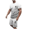 thumbnail image 1 of toraway Mens Suits Big and Tall 2 Piece Men's Summer Tracksuit Plus Size Short Sleeve O Neck Athletic Suit Casual Color Block Drawstring Waist Tracksuit Set M, 1 of 4