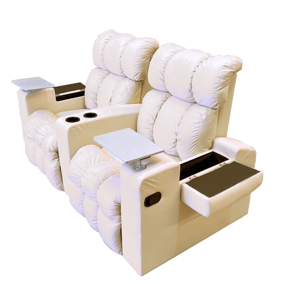 Sillon reclinable reposet Doble con mesa y portavasos para Cine en Casa Mobydec