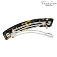 thumbnail image 2 of Francés Amie rectángulo largo amarillo Tokio celuloide acetato hecho a mano automático grande clip pasador (amarillo Tokio), 2 of 5