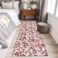 thumbnail image 5 of Farmhouse Red Large Area Rugs for Bedroom Living Room, Soft Non Slip Carpet Bedside Rug, Vintage Flower Leaf Botanical Plant Rectangular Floor Cover Kitchen Accent Rug 2'x6' for Dining Room/Office, 5 of 9