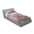 thumbnail image 2 of Ambesonne Rustic Fitted Sheet & Pillow Sham Set, Watercolor Effect Town, Twinxl, Multicolor, 2 of 2