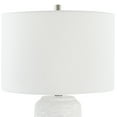 thumbnail image 3 of 27 Inch Ceramic Table Lamp, Wavy Texture, Silver, White, 3 of 5