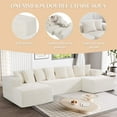thumbnail image 2 of Wiilayok 130" U Shaped Sectional Sofa with Comfy Deep Seat,Cloud Corduroy Sofa Couch for Living Room,No Assembly Required,Beige, 2 of 9