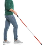 Foldable Walking Cane Aluminum Reflective Folding Walking Stick Folding Blind Cane for Blind People and Vision Impaired