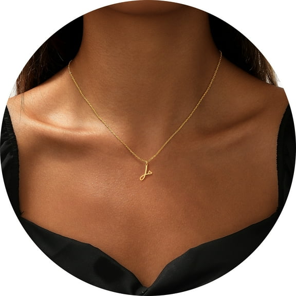 GOSFRY Initial Heart Necklaces for Women, Dainty 14K Gold Plated Letter Pendant A-Z Necklace Trendy Simple Cute Monogram Name Choker Necklace Jewelry Gifts