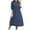 Navy, variant on Turilly Winter Dresses for Women Fashion Mid-Sleeve Round Neck Dress Women's Solid Color And Linen Pockets Dresses