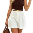 thumbnail image 6 of Shorts for Women Elegant Dressy Shorts for Summer to Smart-Casual Wardrobe with Pockets and Wide-Leg White M, 6 of 6