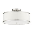 thumbnail image 4 of Livex Lighting Park Ridge 15" 3-Light Metal Ceiling Mount in Brushed Nickel, 4 of 14