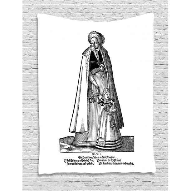 Renaissance Tapestry, Medieval Father and Daughter in Baroque Gothic