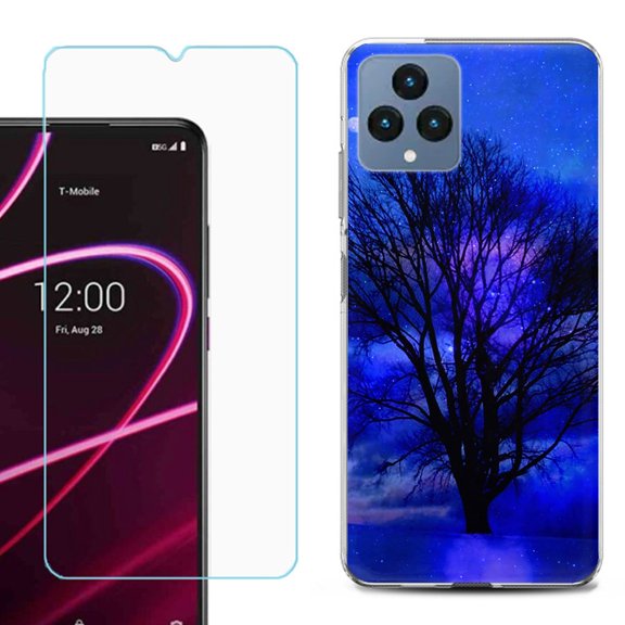 OneToughShield ® for T-Mobile Revvl 6x 5G Shockproof Phone Case, with Tempered Glass Screen Protector - Night Tree