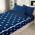 thumbnail image 3 of Erosebridal Classic Polka Dot Zipper Twin Comforter Sets with Fitted Sheet and 2 Pillowcases for Girls, Navy White Abstract Zipper Bedding Set, Navy Reversible, 4-Piece, 3 of 7
