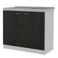 thumbnail image 4 of DeeHome 2 Piece Kitchen Set, 150 Wall Cabinet + Utility Sink With Cabinet, Black / White, 4 of 7