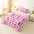 thumbnail image 3 of jejeloiu Pink Cowboy Boot Pattern Twin Comforter Sets Kids,Pink Bowknot Bedding Set For Girls,Reversible,2-Piece, 3 of 8