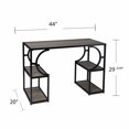 thumbnail image 2 of Wood and Iron Writing Desk with Storage, 2 of 8