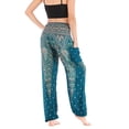 thumbnail image 2 of Womens Wide Leg Pants Elastic High Waisted Vintage Floral Boho Print Casual Loose Flowy Tie Knot Trousers With Pockets,Blue 3,Free Size, 2 of 4