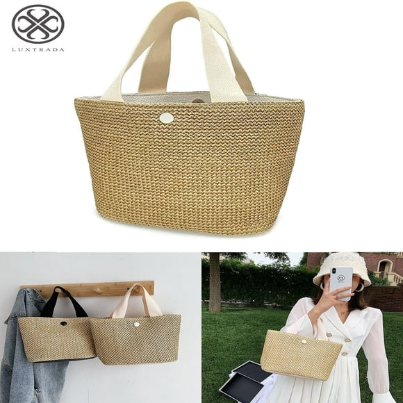 CHOK Straw Bags for Women Tote with Handles Boho Beach Tote Bag Straw Purses and Handbags for Women