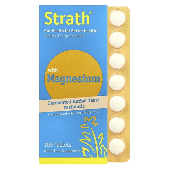 Bio-Strath Fermented Herbal Yeast Postbiotic, With Magnesium , 100 Tablets
