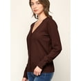 thumbnail image 4 of Made by Johnny Women's Keep It Classic V Neck Cardigan XXXL BROWN, 4 of 6