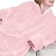 thumbnail image 2 of Couverture Portable à Capuche pour Femmes en Molleton, Sweat à Capuche Chaud et Confortable avec Poche, Rose, Taille Unique, 2 of 7