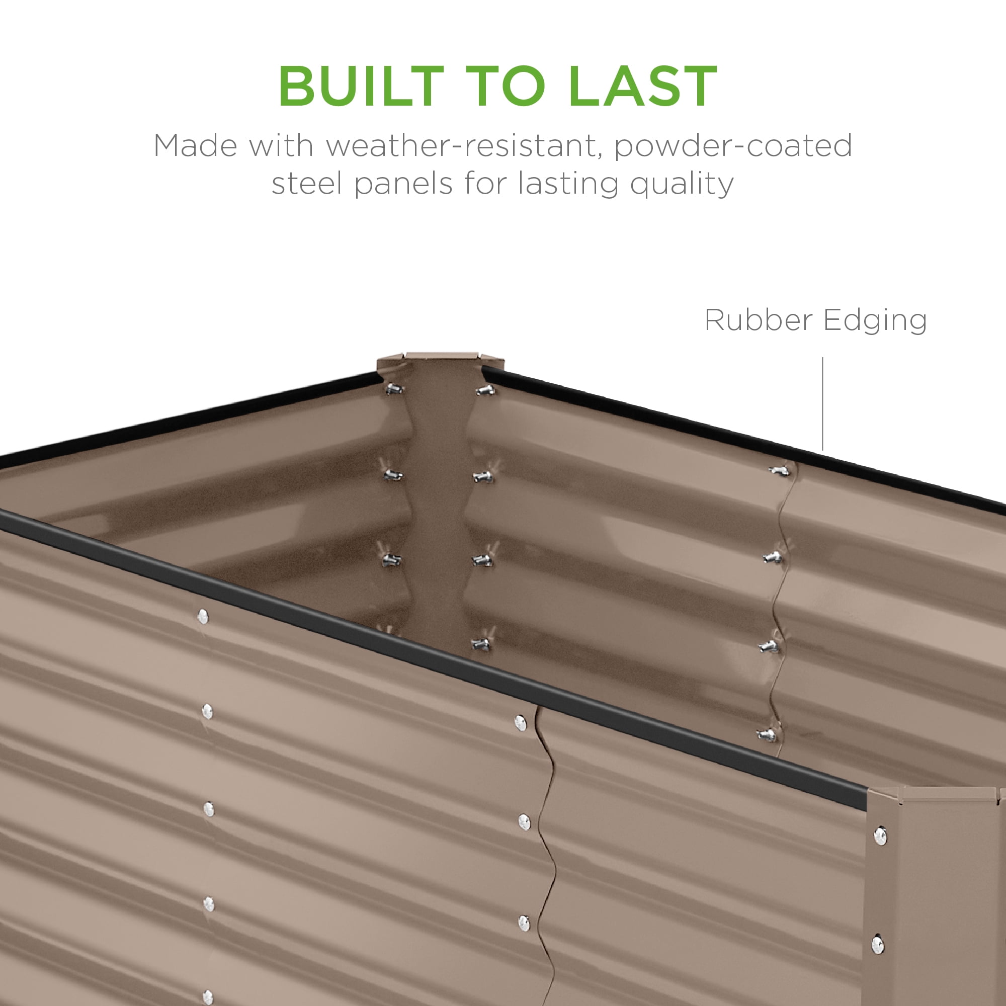 Best Choice Products 4x2x2FT Steel Garden Bed for Outdoor Planting, Elevated Bed for Vegetables, Herbs - Taupe