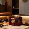 thumbnail image 5 of Cififendec Christmas Vintage Treasure Chest Storage Bin, 16.54"×11.81", Fabric Organizer with Pirate Trunk Print for Clothing Storing and Toy Space Arranging, 5 of 6