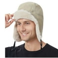 thumbnail image 3 of UTSJKR Winter Trapper Hats for Men Waterproof Faux Fur Trooper Hat Outdoor Windproof Ear Flaps Trendy Motorcycle Headwear White, 3 of 5