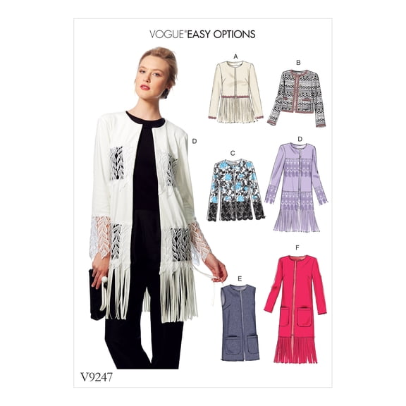 Vogue Sewing Pattern 9247 - Misses Jackets & Vest-LRG-XLG-XXL