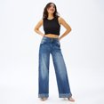 thumbnail image 4 of roswear Wide Leg Jeans for Women Baggy Denim Pants, Size 4-18, 4 of 6