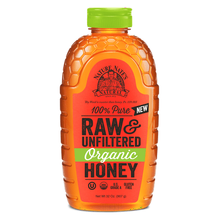 - Nature Nate's Organic Honey, 100% Pure, Raw & Unfiltered Honey, 32 Oz