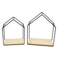 Mainstays Wood and Metal House Floating Shelves, Set of 2, 10 LB