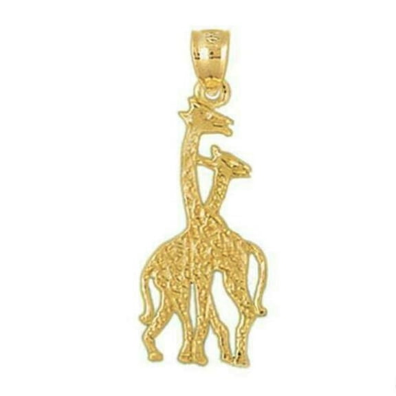 14k Yellow Gold Giraffe Pendant, Made in USA