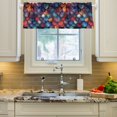 thumbnail image 2 of Yayeee Kitchen Valance Rod Pocket 54" x 18" Living Room Window Curtain, Purple Dragon Scales Pattern, 2 of 6