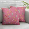 thumbnail image 3 of COMIO  Pink Donut Glaze Throw Pillow Cover Ice Cream Top and Chocolate Decorative Colorful Sprinkles Pillow Covers Square Soft Couch Cushion Case for Bedroom Sofa Home Decor, 3 of 5