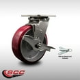 thumbnail image 2 of 6 Inch 316SS Poly on Aluminum Caster with Roller Bearing & Brake/Swivel Lock SCC, 2 of 2