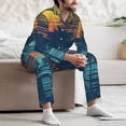 thumbnail image 7 of Balery Palm Trees Pattern Pajama Sets for Men Long Sleeve 2 Piece Sleepwear Loungewear Sets Soft PJ's with Pockets Long Sleeve Comfy Pj Sets-X-Large, 7 of 7