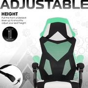 Gamer Gear Gaming Office Chair with Extendable Leg Rest, White and Black Fabric Upholstery