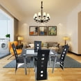 thumbnail image 7 of 5 Piece Glass Dining Table Set With 4 Faux Leather Chairs Dining Furniture Black, 7 of 7