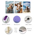 thumbnail image 6 of ZHONGYUTONG Bathroom Animal Wall Art 3 Pieces Cute Cow at the Beach Poster Funny Canvas Prints Modern Artwork Home Decor Framed (11.00" x 14.00" x 3PCS), 6 of 6