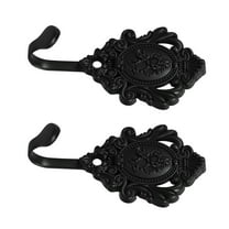 HEMOTON 2 PCS Farmhouse Coat Rack Decorative Office Black