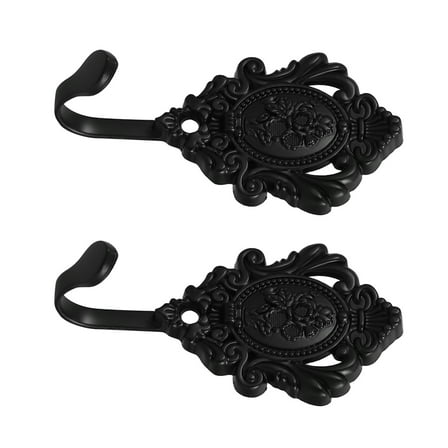 HEMOTON 2 PCS Farmhouse Coat Rack Decorative Office Black