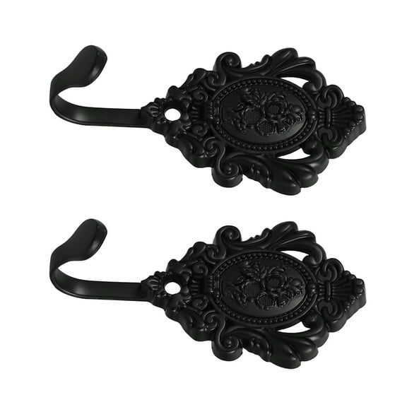 HEMOTON 2 PCS Farmhouse Coat Rack Decorative Office Black