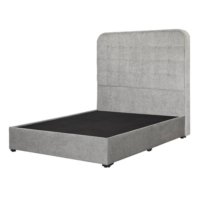 Box Base Cama Queen Size + Cabecera Creta Gris Nickel