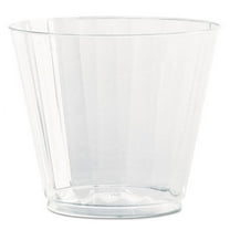 WNA Classic Crystal Plastic Tumblers, 9 oz, Clear, Fluted, Squat, 20/Pack, 12 Packs/Carton